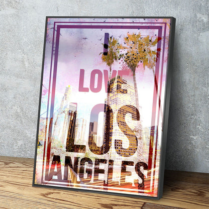 I Love Los Angeles Canvas Wall Art, California Decor, Los Angeles Art, LA Wall Art, LA Decor, Office Decor Floating Frame