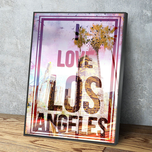 I Love Los Angeles Canvas Wall Art, California Decor, Los Angeles Art, LA Wall Art, LA Decor, Office Decor Floating Frame