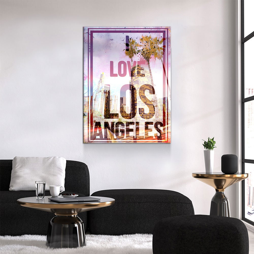 I Love Los Angeles Canvas Wall Art, California Decor, Los Angeles Art, LA Wall Art, LA Decor, Office Decor
