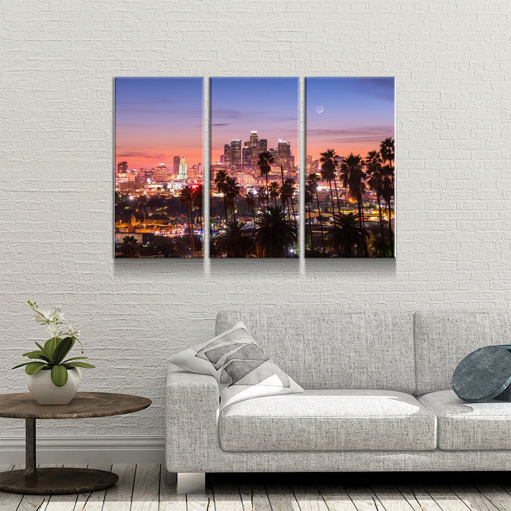 Los Angeles 3 Piece Wall Art, Los Angeles Canvas Print,Los Angeles 3 Piece Wall Art Set