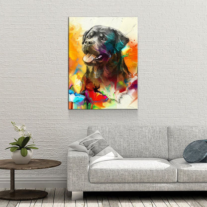 Rottweiler Canvas Wall Art, Abstract Rottweiler Print, Canvas Wall Decor, Home Office Dog Decor, Abstract Rottweiler 2