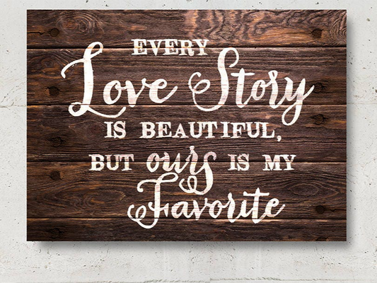 Every Love Story Is Beautiful But Ours Is My Favorite Framed Canvas Wall Art Couples Decor, Home Decor, Bedroom Decor, Love Art