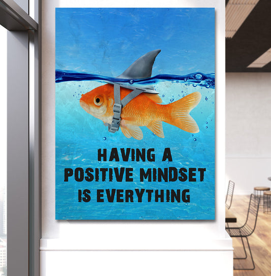 Having A Positive Mindset Is Everything Canvas Wall Art, Motivational Decor, Office Decor, Motivational Quotes, Motivational Art