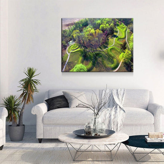 The Great Serpent Mound Canvas Wall Art, American Indian Decor, Ohio Earthworks Art, Adena Culture, Fort Ancient Culture Gallery Wrap