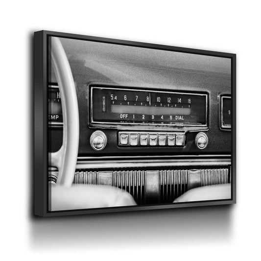 Retro Car Radio Canvas Wall Art, Vintage Car Radio, Old Cars Print, Vintage Car Print, Old Car Radio With Floating Frame