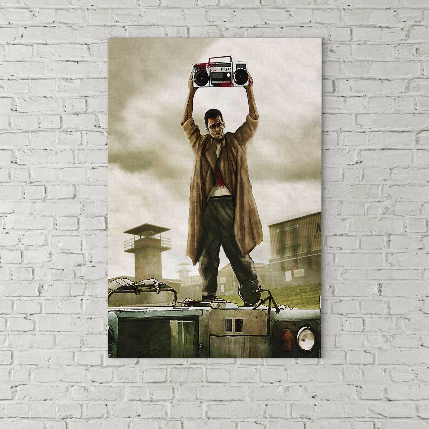 Say Anything Walking Dead Canvas Framed Wall Art Inspired From Walking Dead And Say Anything John Cusack In Your Eyes