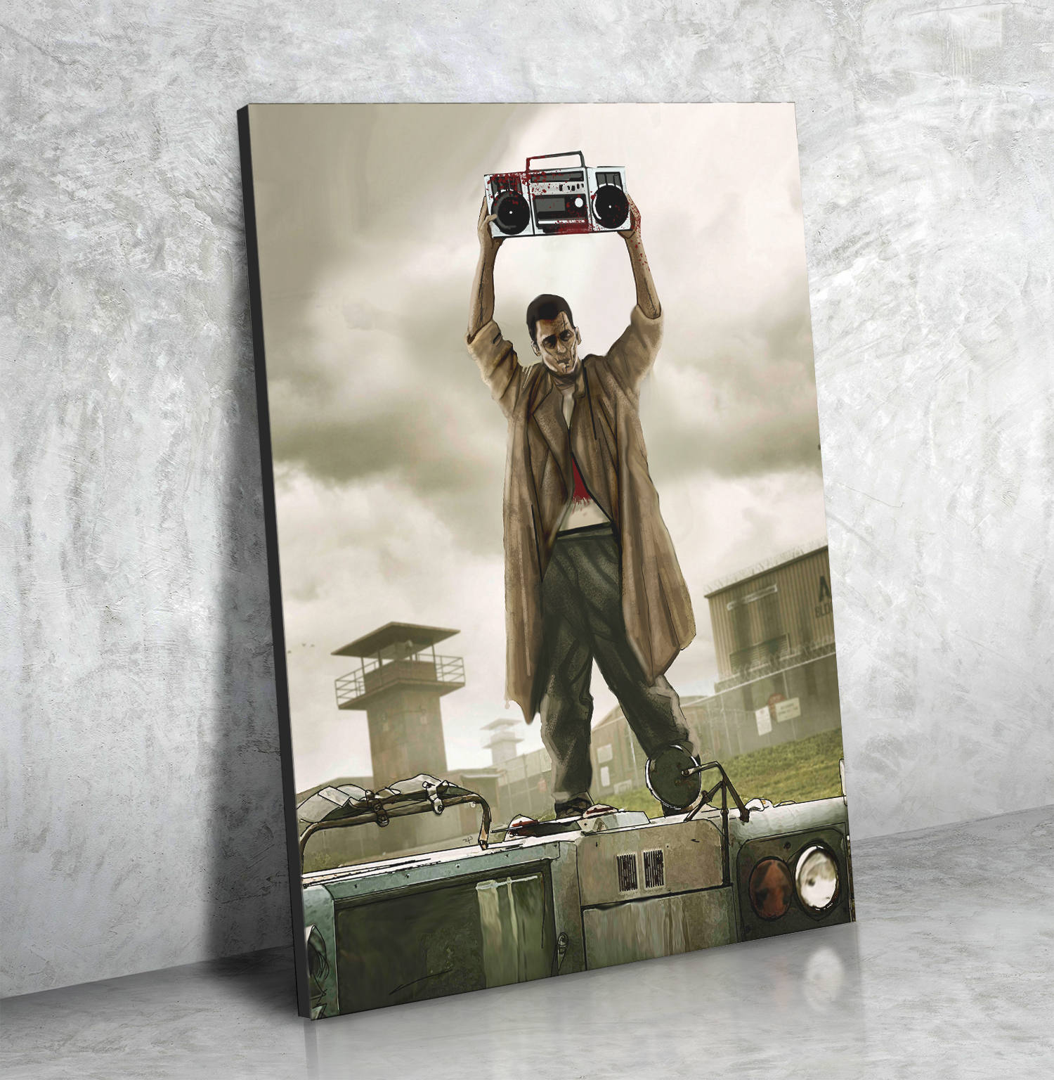 Say Anything Walking Dead Canvas Framed Wall Art Inspired From Walking Dead And Say Anything John Cusack In Your Eyes 24 X 36