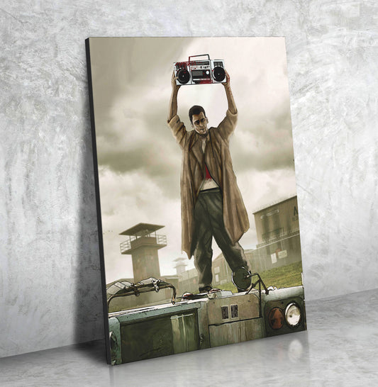 Say Anything Walking Dead Canvas Framed Wall Art Inspired From Walking Dead And Say Anything John Cusack In Your Eyes 24 X 36