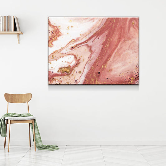 Wall Art Canvas Contemporary Rose Gold, Rose Gold Marble Canvas Wall Art, Modern Wall Decor, Large Marble Art, 1 Pc Or 3 Pc Wall Art Canvas