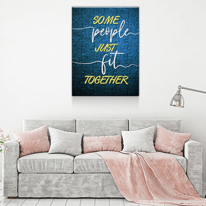 Some People Just Fit Together Canvas Wall Art, Puzzle Piece Art