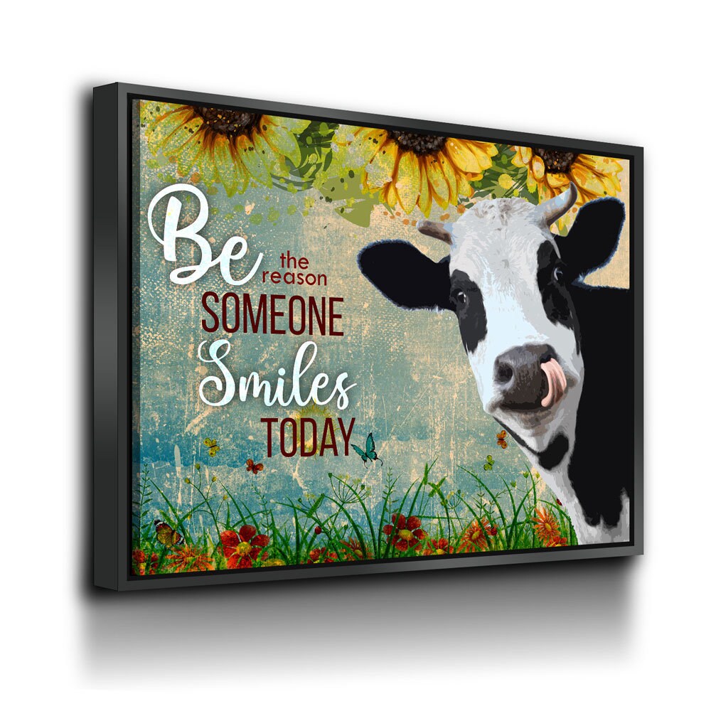Be The Reason Someone Smiles Today Cow Canvas, Cow Farm, Cow Lovers Canvas, Cow Decor, Farm Kitchen