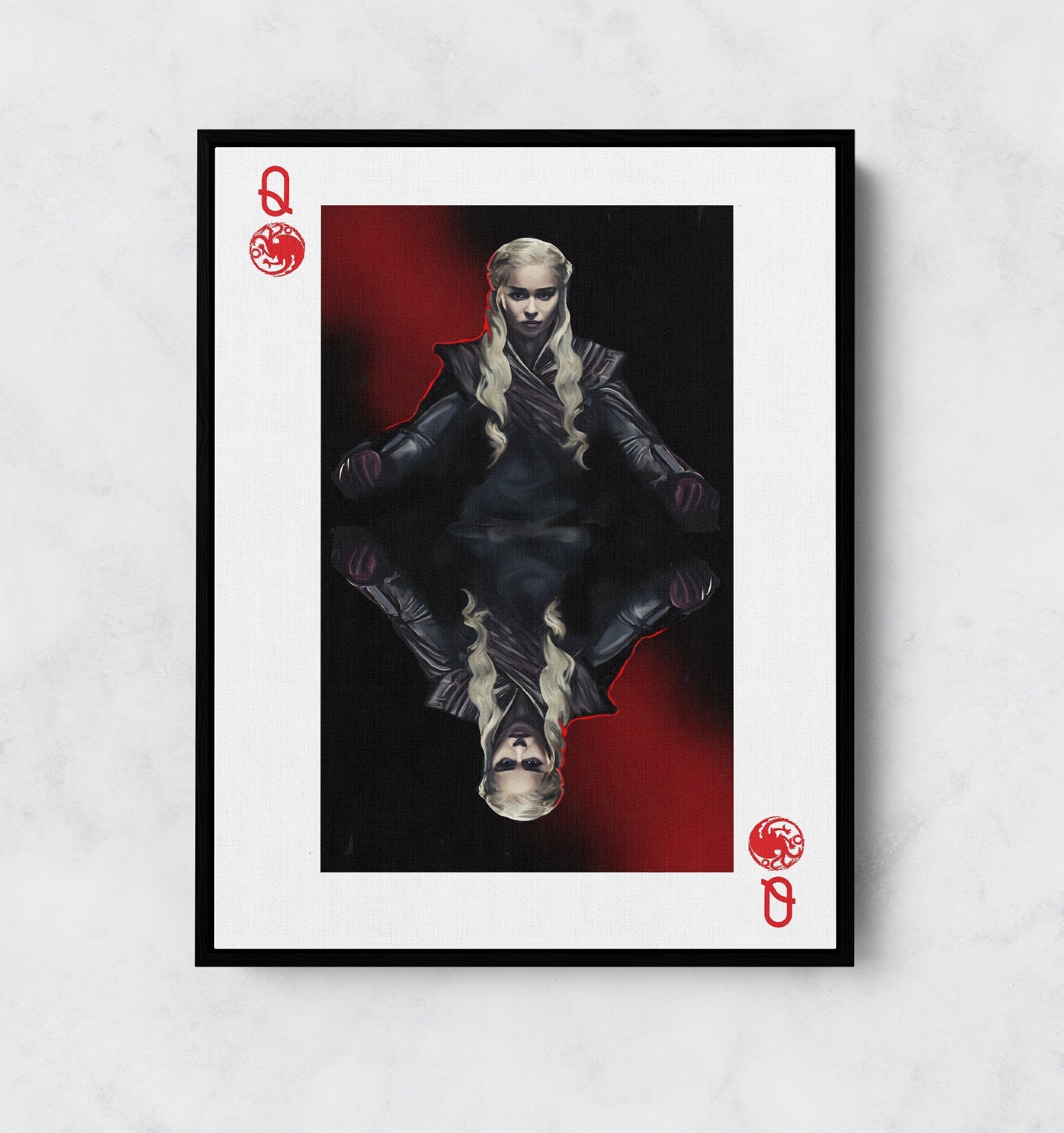 Daenerys Targaryen Queen Card, Canvas Wall Art, GOT, Dany, Queen Daenerys Targaryen