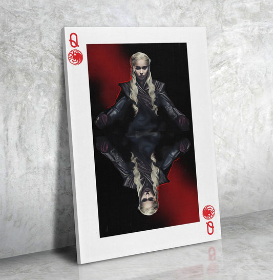 Daenerys Targaryen Queen Card, Canvas Wall Art, GOT, Dany, Queen Daenerys Targaryen Gallery Wrap