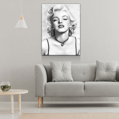 Marilyn Monroe Canvas Wall Art, Black & White Marilyn Monroe Sketch, Marilyn Monroe Drawing, Marilyn Monroe Print