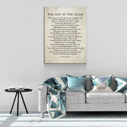 The Guy in the Glass Canvas Wall Art, 1934 Poem by Dale Wimbrow, Graduation Gift, Graduation Idea, Office Decor