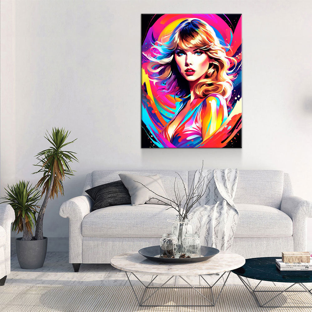 Taylor Swift Canvas Wall Art, Abstract Taylor Swift Print, Taylor Swift Decor, Taylor Swift Pop Art Print Gallery Wrap