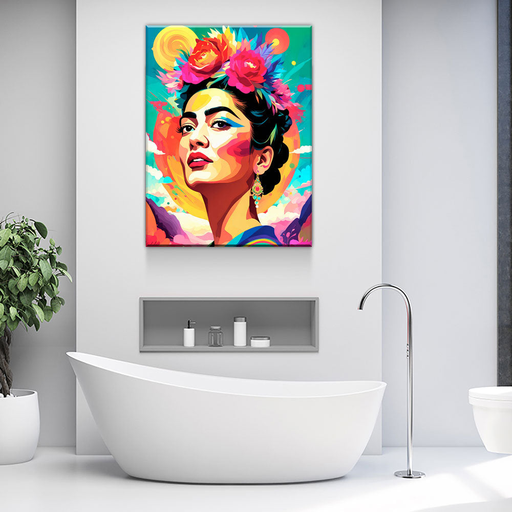 Frida Kahlo Canvas Wall Art, Abstract Frida Kahlo, Music Decor, Magdalena Carmen Frida Kahlo y Calderón, Mexican Painter Frida Kahlo