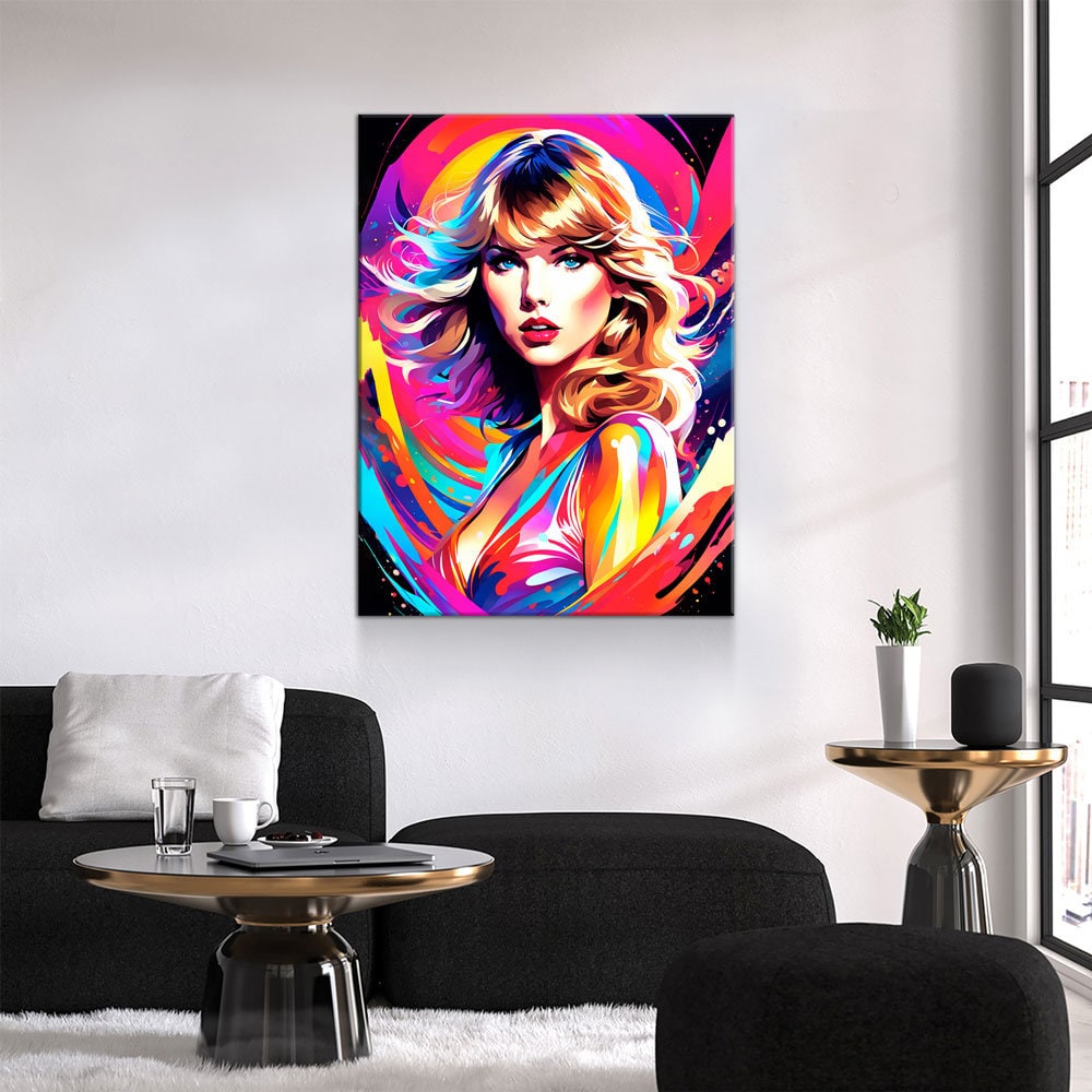 Taylor Swift Canvas Wall Art, Abstract Taylor Swift Print, Taylor Swift Decor, Taylor Swift Pop Art Print