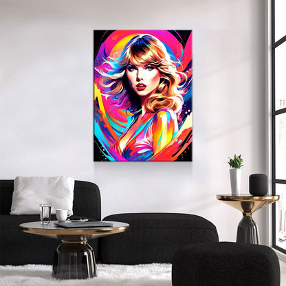 Taylor Swift Canvas Wall Art, Abstract Taylor Swift Print, Taylor Swift Decor, Taylor Swift Pop Art Print