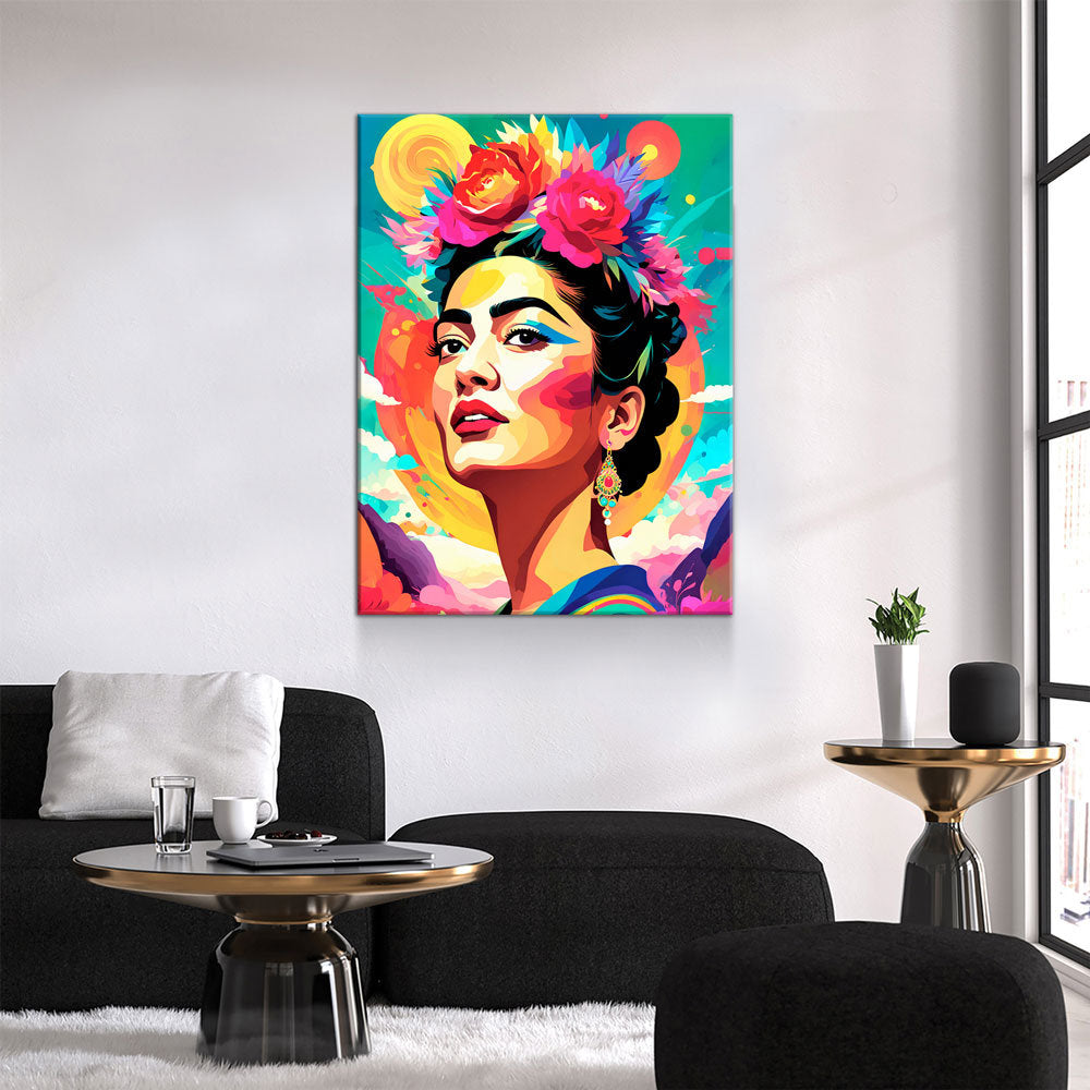 Frida Kahlo Canvas Wall Art, Abstract Frida Kahlo, Music Decor, Magdalena Carmen Frida Kahlo y Calderón, Mexican Painter Frida Kahlo