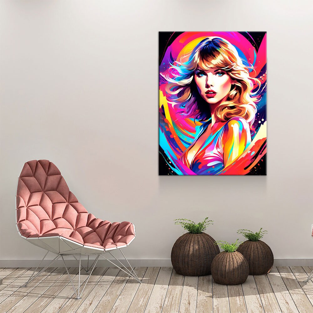 Taylor Swift Canvas Wall Art, Abstract Taylor Swift Print, Taylor Swift Decor, Taylor Swift Pop Art Print