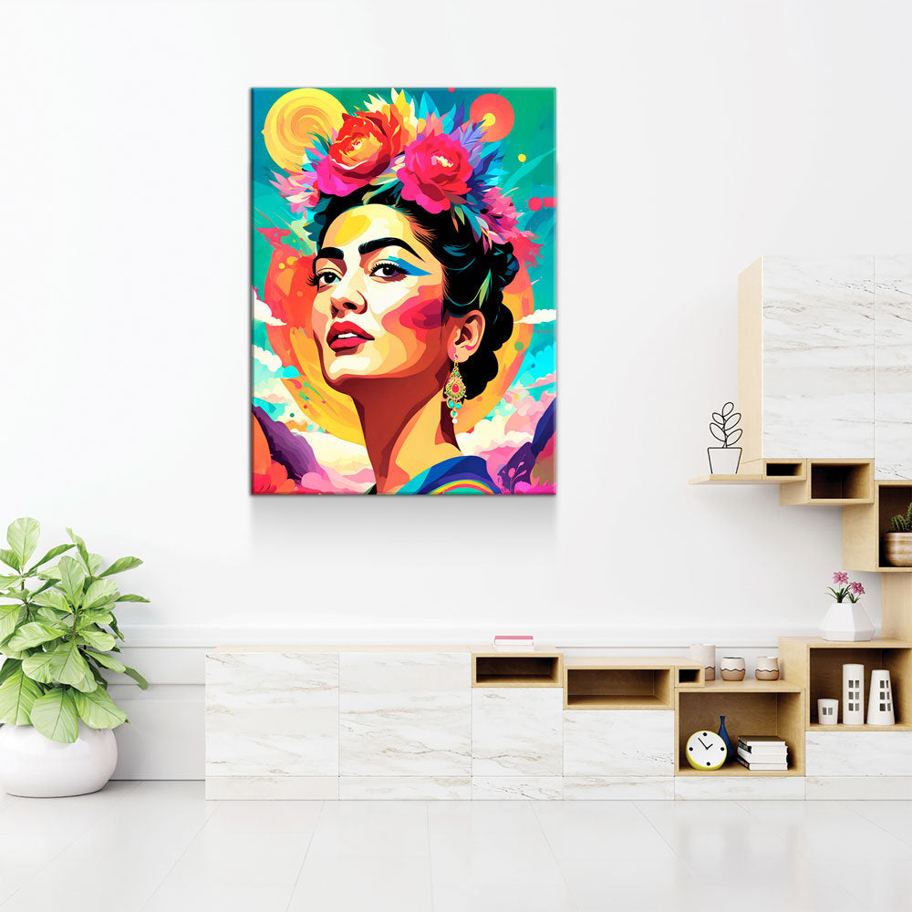 Frida Kahlo Canvas Wall Art, Abstract Frida Kahlo, Music Decor, Magdalena Carmen Frida Kahlo y Calderón, Mexican Painter Frida Kahlo