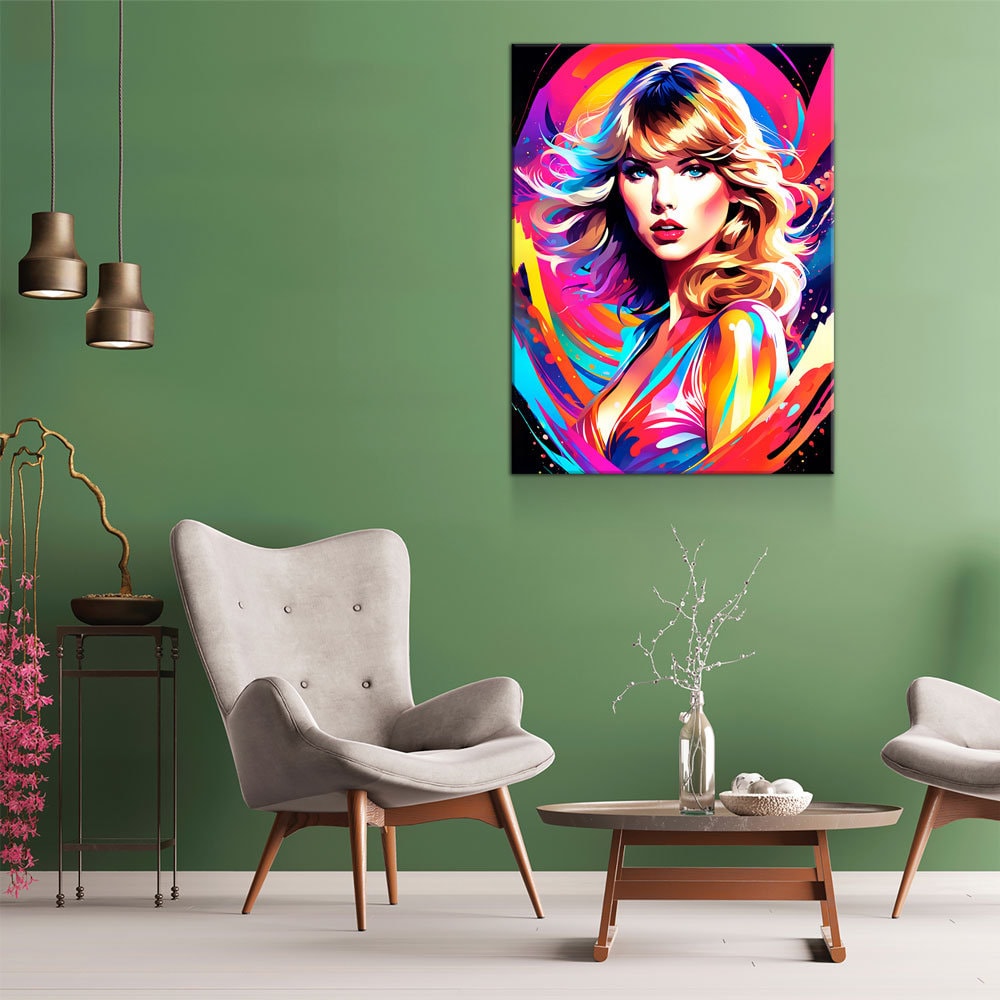 Taylor Swift Canvas Wall Art, Abstract Taylor Swift Print, Taylor Swift Decor, Taylor Swift Pop Art Print