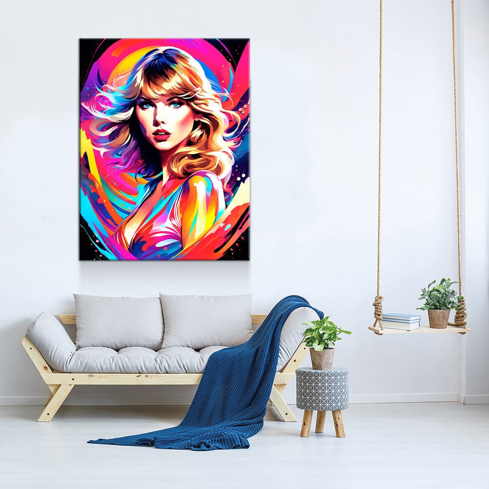 Taylor Swift Canvas Wall Art, Abstract Taylor Swift Print, Taylor Swift Decor, Taylor Swift Pop Art Print