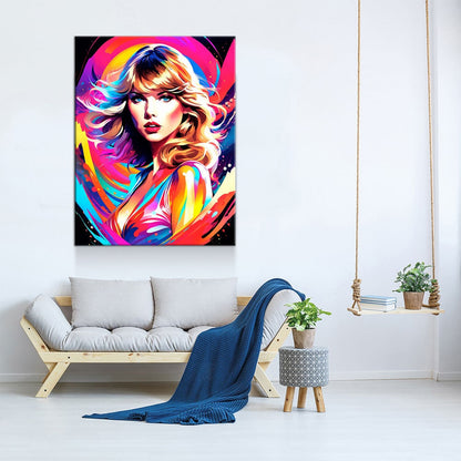 Taylor Swift Canvas Wall Art, Abstract Taylor Swift Print, Taylor Swift Decor, Taylor Swift Pop Art Print
