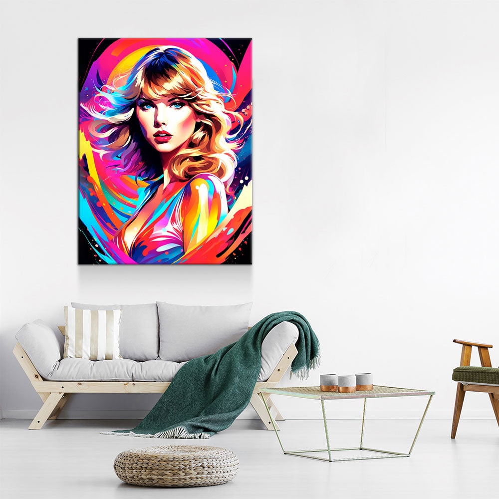 Taylor Swift Canvas Wall Art, Abstract Taylor Swift Print, Taylor Swift Decor, Taylor Swift Pop Art Print