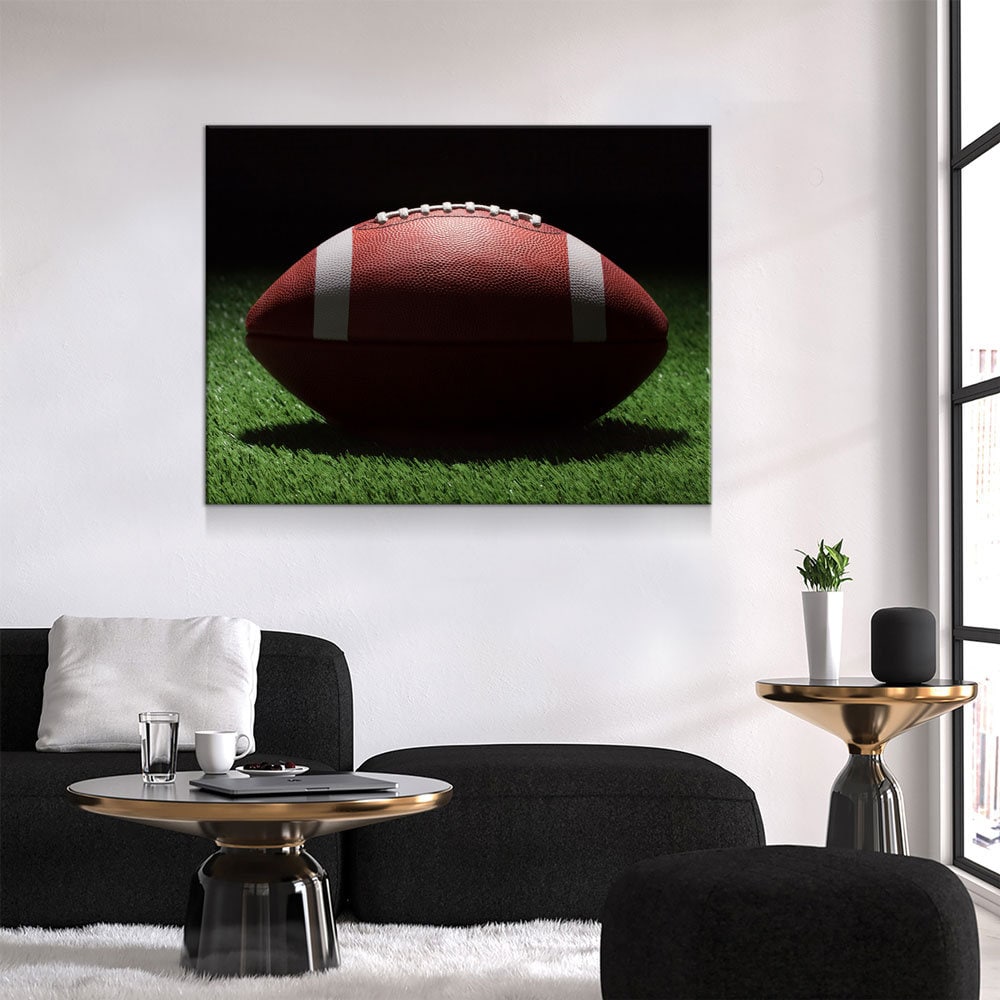 Football On The Field Canvas Wall Art, American Football Print, Football Lover Gift, Man Cave Gift, Football Gift, Game Day Decor Gallery Wrap