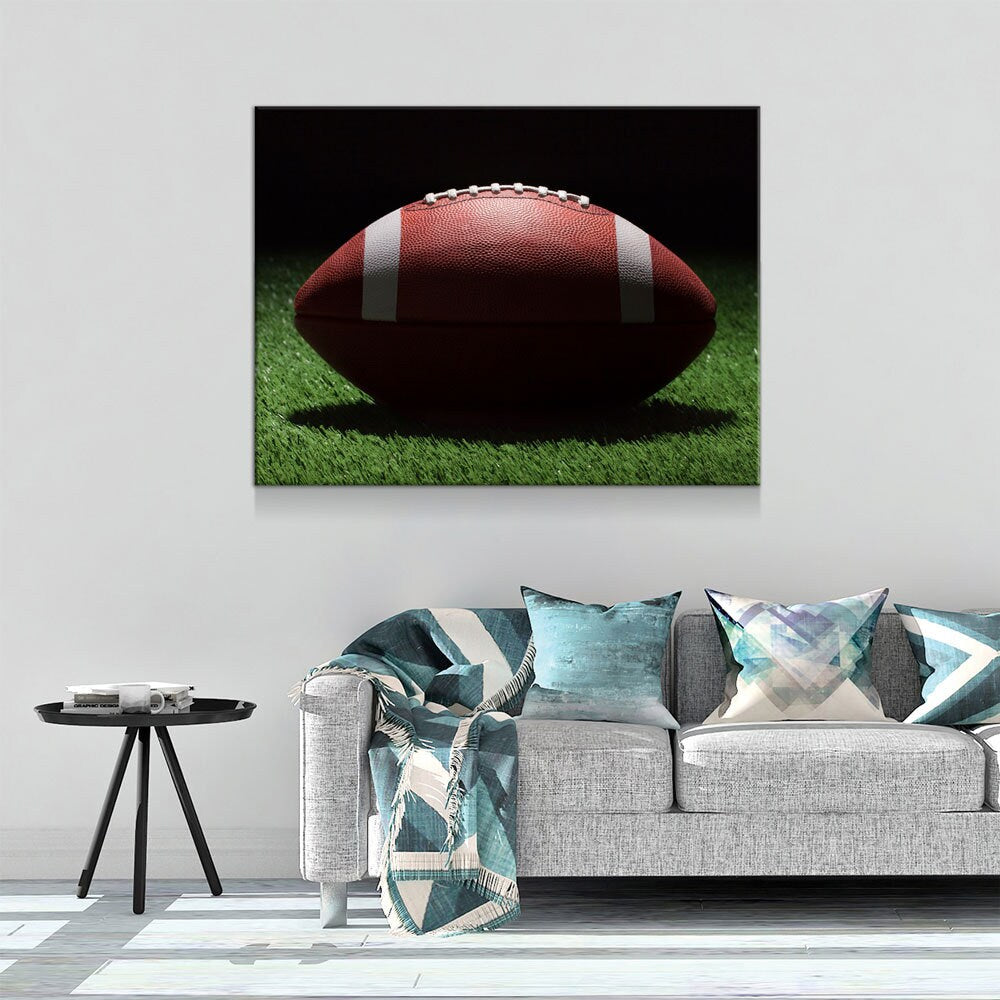 Football On The Field Canvas Wall Art, American Football Print, Football Lover Gift, Man Cave Gift, Football Gift, Game Day Decor