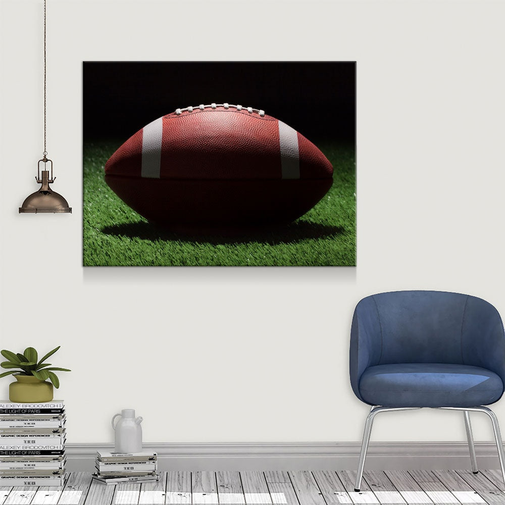 Football On The Field Canvas Wall Art, American Football Print, Football Lover Gift, Man Cave Gift, Football Gift, Game Day Decor