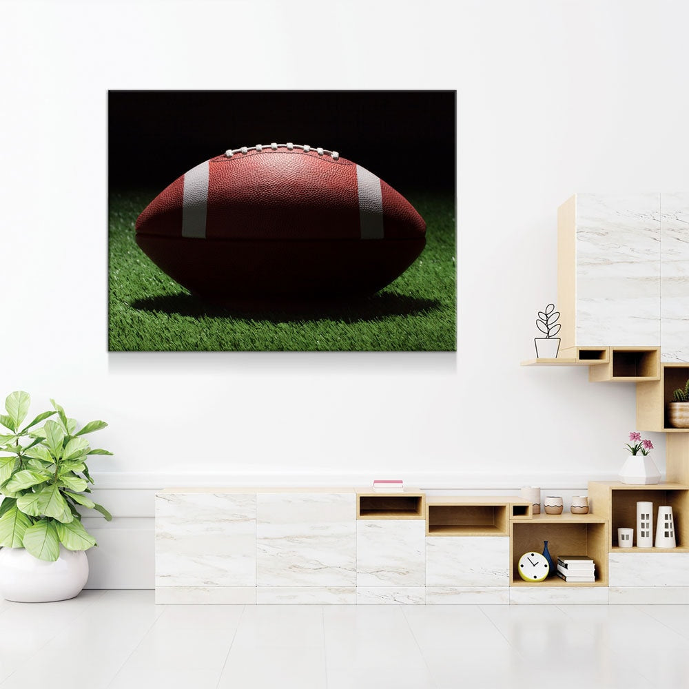 Football On The Field Canvas Wall Art, American Football Print, Football Lover Gift, Man Cave Gift, Football Gift, Game Day Decor