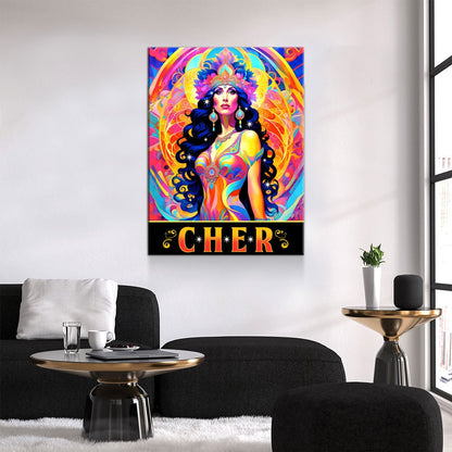 Cher Legend Canvas Wall Art, Abstract Cher, Music Decor, Goddess of Pop Decor, Cher Print, Cher Music Art