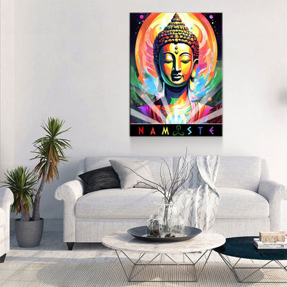 Namaste Canvas Wall Art, Abstract Namaste Print, Namaste Decor, Vibrant Namaste Art, Sanskrit, Affirmation Of Unity, Equality & Oneness