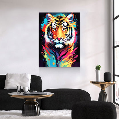 The Tiger Canvas Wall Art, Abstract Tiger Print, Animal Decor, Tiger Decor, Vibrant Tiger Art, Panthera Tigris
