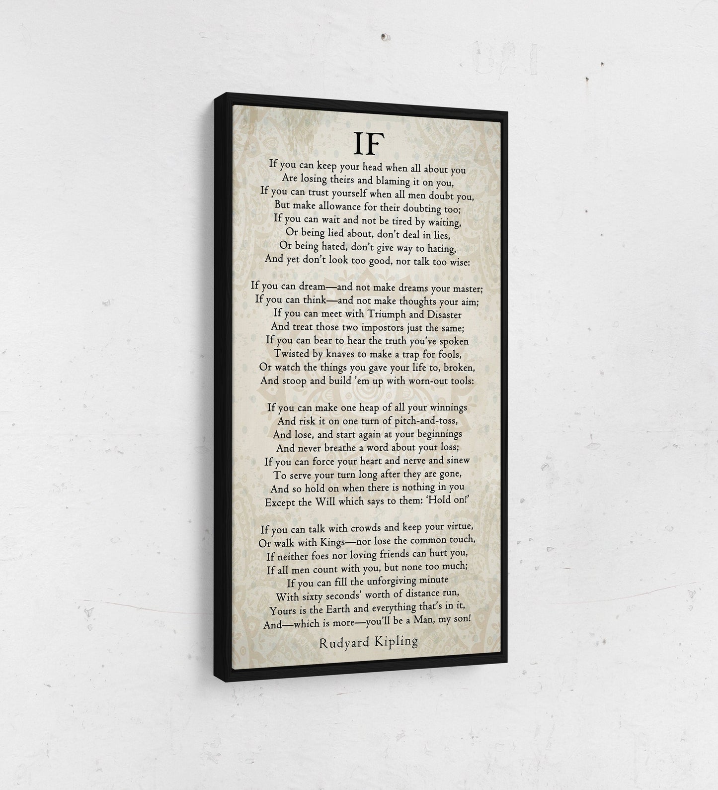 If Poem By Rudyard Kipling Canvas Wall Art, Graduation Gift for Son, IF Print On Canvas, Rudyard Kipling Poetry, You'll Be A Man My Son