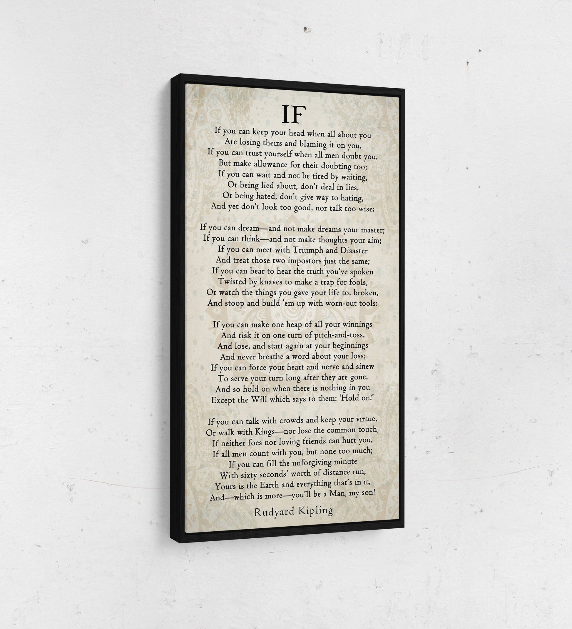 If Poem By Rudyard Kipling Canvas Wall Art, Graduation Gift for Son, IF Print On Canvas, Rudyard Kipling Poetry, You'll Be A Man My Son