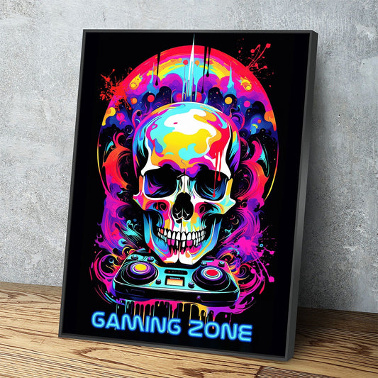 Gaming Zone Canvas Wall Art, Gamers Decor Perfect for A Game Room Or Dorm, Gaming Zone Decor, Teenage Decor, Gamers Print With Floating Frame