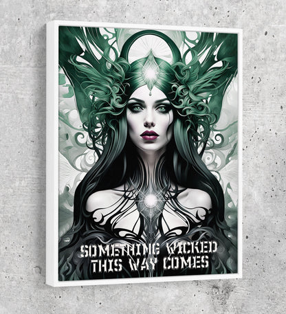 Something Wicked This Way Comes Canvas Wall Art, Dark Fantasy Art, Fantasy Decor, Witch Decor White Floating Frame