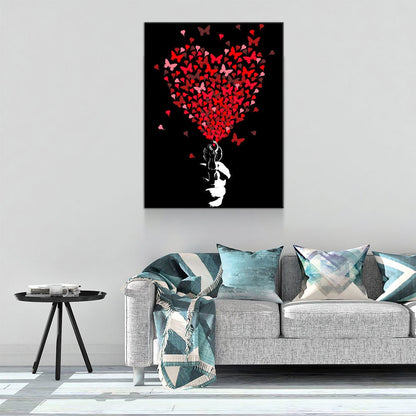 Love Gun Wall Art, Abstract Heart Print, Abstract Love Gun, Heart Love Gun Decor