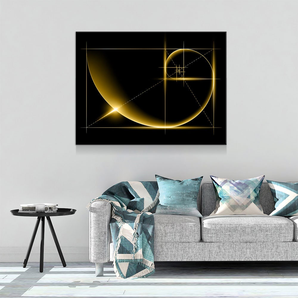 Fibonacci Canvas Wall Art, The Golden Ratio Wall Art, Minimalist Decor, Golden Ratio Canvas, Fibonacci Wall Art, Fibonacci Spiral