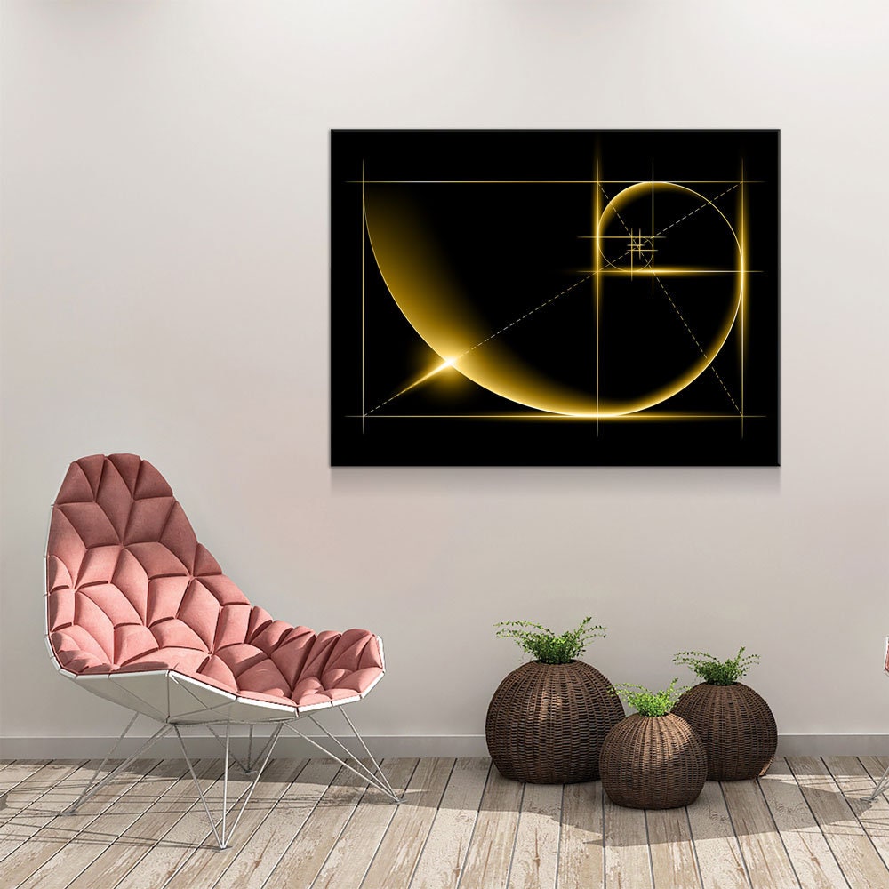 Fibonacci Canvas Wall Art, The Golden Ratio Wall Art, Minimalist Decor, Golden Ratio Canvas, Fibonacci Wall Art, Fibonacci Spiral
