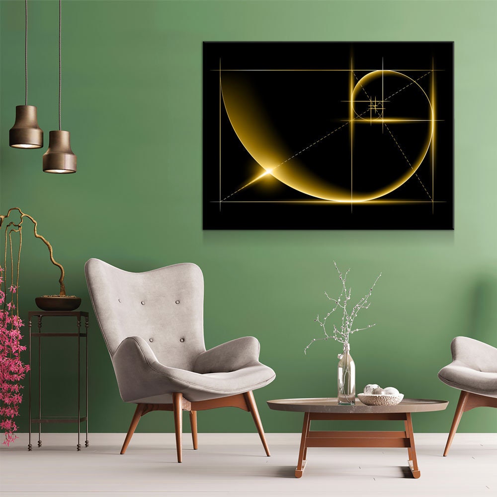 Fibonacci Canvas Wall Art, The Golden Ratio Wall Art, Minimalist Decor, Golden Ratio Canvas, Fibonacci Wall Art, Fibonacci Spiral