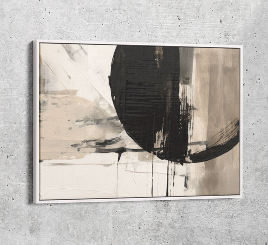 Japandi Style Canvas Wall Art, Monochromatic Japandi Art, Japanese Wall Art, Japandi Decor, Japandi Zen Wall Art, Minimalist Art, Earthy Art White Floating Frame