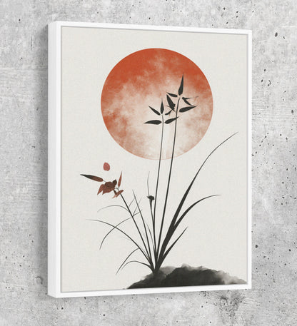 Japandi Minimalist Style Canvas Wall Art, Japandi Art, Japanese Wall Art, Japandi Decor, Japandi Zen Wall Art, Minimalist Art, Earthy Art White Floating Frame