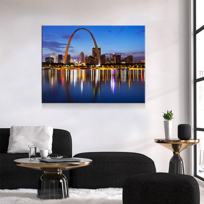 St. Louis Skyline Canvas Wall Art, Saint Louis, MO Skyline, Saint Louis Missouri Print, St. Louis City Skyline, St. Louis Gateway Arch