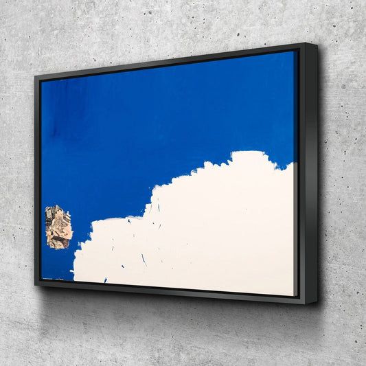 Untitled Blue, Abstract Art, Modern Wall Art, Neo Expressionism With Floating Frame