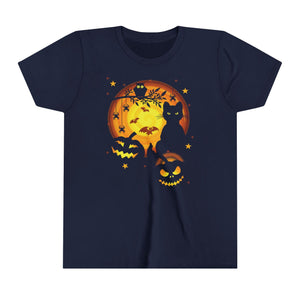 Halloween Kitty T-Shirt, Halloween Shirt Adults And Kids, Fun Halloween Shirt, Classic Halloween, Halloween Cat, Halloween Jack O'Lantern